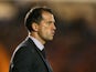 Colchester United manager Joe Dunne looks on as his side plays Coventry City on 20 November, 2012