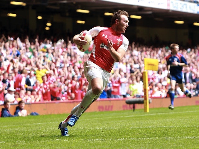 Wales full-back Morgan Stoddart in action against the Barbarians on June 4, 2011