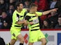 Yeovil Town's Paddy Madden celebrates moments after scoring the opening goal against Sheffield United on January 12, 2013