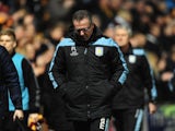 Villa boss Paul Lambert cuts a dejected figure on the touchline in the defeat to Bradford on January 8, 2013
