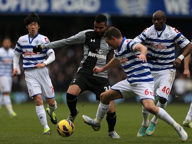 Spurs midfielder Sandro, in action against QPR, before he left the field injured on January 12, 2013