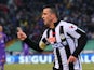 Udinese forward Antonio Di Natale celebrates after scoring against Fiorentina in their Serie A clash on January 13, 2013
