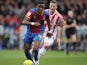 Crystal Palace player Wilfried Zaha dribbles the ball during his sides Championship match on 5 January, 2013