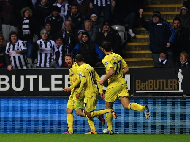 Reading's Adam Le Fondre celebrates his equaliser against Newcastle on January 19, 2013
