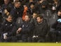 Spurs boss AVB sits in the dugout during the game with Man Utd on January 20, 2013