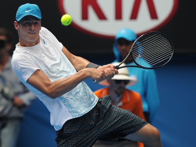 Bernard Tomic in action in the second round of the Australian Open on January 17, 2013