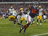 Chicago Bears wide receiver Brandon Marshall scores a touch down in his sides match against the Green Bay Packers on December 16, 2012