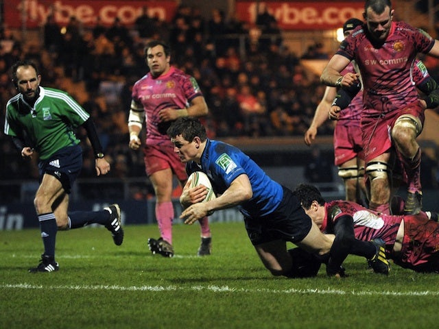 Leinster's Brian O'Driscoll scores a try in the game against Exeter on January 19, 2013