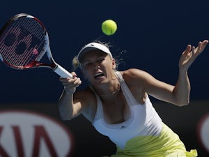 Denmark's Caroline Wozniacki in second round action against Donna Vekic on January 17, 2013
