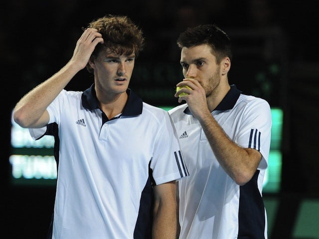 GB pair Colin Fleming & Jamie Murray in Davis Cup action on March 5, 2011