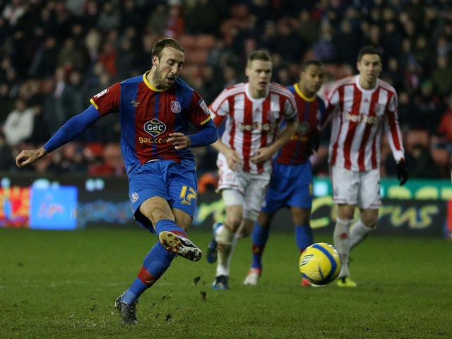 Glenn Murray scores a late penalty for Crystal Palace in their match against Stoke City on January 15, 2013