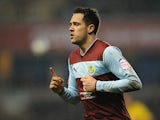 Burnley's Danny Ings celebrates after scoring his team's second goal against Millwall on January 19, 2013