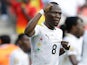 Ghana's Emmanuel Badu celebrates scoring the opening goal against Congo DR on January 20, 2013