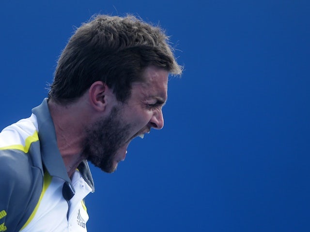 Frenchman Gilles Simon in action during the second round of the Australian Open on January 17, 2013