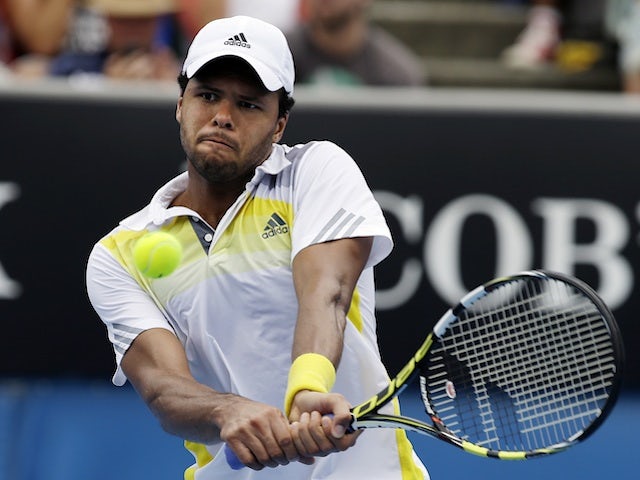 Jo-Wilfried Tsonga in action in the second round at the Australian Open on January 17, 2013