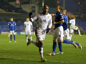 Leeds United forward El-Hadji Diouf celebrates scoring his sides second goal against Birmingham City on January 15, 2013