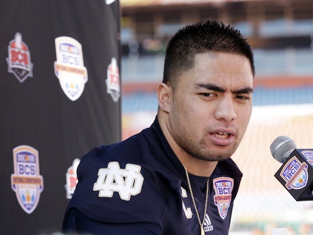 Notre Dame linebacker Manti T'eo at a Media Day on January 5, 2013