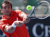 Croatian Marian Cilic in second round action at the Australian Open on January 17, 2013