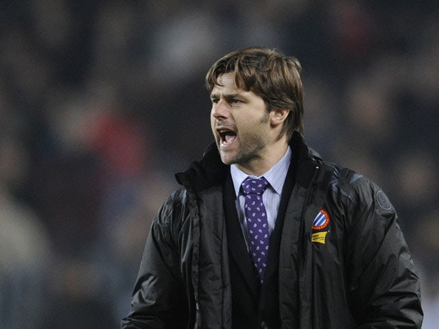 Espanyol coach Mauricio Pochettino gestures during his sides match with FC Barcelona on February 21, 2009