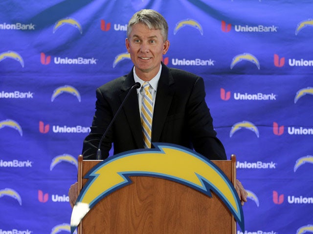 The San Diego Chargers unveil new coach Mike McCoy at a press conference on January 15, 2013