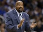 New York Knicks coach Mike Woodson provides encouragement on January 5, 2013