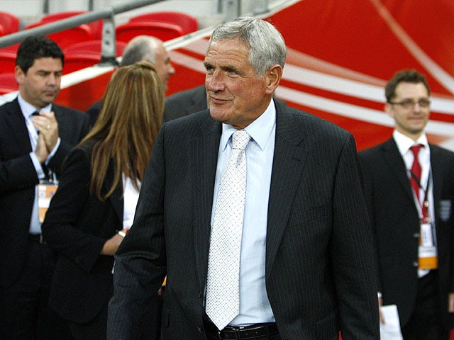Norman Hunter moments before being awarded his 1966 World Cup medal during the interval of an England match at Wembley on June 10, 2009