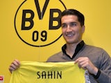 New Dortmund midfielder Nuri Sahin at a press conference on January 13, 2013