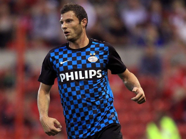 PSV Eindhoven player Erik Pieters during his sides friendly with Nottingham Forest on July 27, 2011