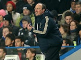 Chelsea interim manager Rafa Benitez on the touchline against Southampton on January 16, 2013