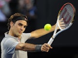 Swiss star Roger Federer in action against Nikolay Davydenko on January 17, 2013