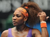 Serena Williams in second round action at the Australian Open on January 17, 2013