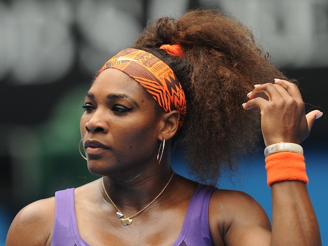 Serena Williams in second round action at the Australian Open on January 17, 2013