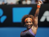 Serena Williams celebrates her second round win on January 17, 2013