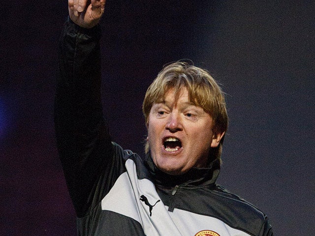 Motherwell manager Stuart McCall gestures to his players in the match against St Johnstone on January 20, 2013