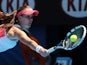 Poland's Agnieszka Radwanska stretches for the ball in her second round match at the Australian Open tennis championship on January 16, 2013