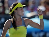 Serbia's Ana Ivanovic celebrates winning a point during her second round match at the at the Australian Open tennis championship on January 16, 2013