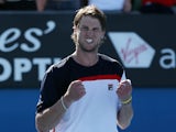 Italy's Andreas Seppi celebrates after winning his third round match at the Australian Open tennis championship on January 19, 2013