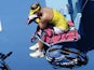 Germany's Angelique Kerber sit in her chair during her fourth round match against Ekaterina Makarova at the Australian Open tennis championship on January 20, 2013