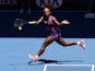 Serena Williams of the US hits a forehand return during her third round match at the Australian Open tennis championship on January 19, 2013