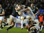 London Irish's Declan Danaher tackles Exeter Chiefs' Aly Muldowney on November 25, 2012