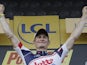 German Andre Greipel celebrates a Tour de France stage win on July 14, 2012