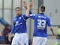Birmingham City's Curtis Davies is congratulated on scoring his sides first goal against Burnley on January 26, 2013