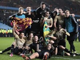 League Two underdogs Bradford City celebrate their League Cup semi-final win over Aston Villa on January 22, 2013