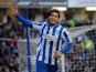 Brighton & Hove Albion's Jose Ulloa celebrates scoring his sides second goal in their match against Arsenal on January 26, 2013