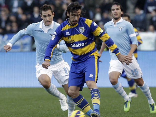 Parma defender Cristian Zaccardo during his sides match against Lazio on December 2, 2012