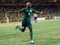 Burkina Faso's Djakaridja Kone celebrates against Ethiopia on January 25, 2013