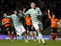 Celtic forward Gary Hooper celebrates a goal against Dundee United on January 22, 2013