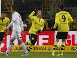 Dortmund's Jakub Blaszczykowski celebrates a goal against Nuremberg on January 25, 2013