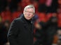 Manchester United manager Sir Alex Ferguson leaves the pitch after his sides win over Fulham on January 26, 2013