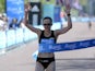 Great Britain's Mara Yamauchi crosses the line to win the Bupa London 10,000 on May 27, 2012